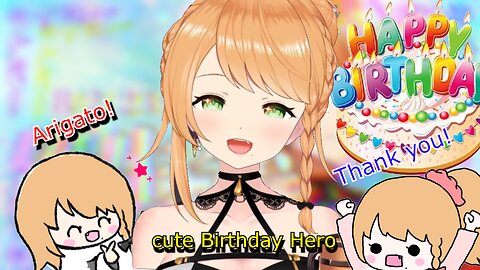 cute happy birthday vtuber Elena Yunagi - arigato thank you