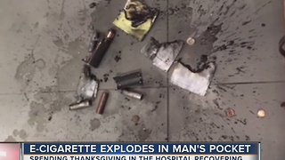 E-cigarette explodes in man's pocket