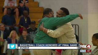 Dunbar High School Basketball Coach honored at final game