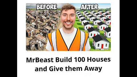 MrBeast Build 100 Houses 🏘️ and Give them Away