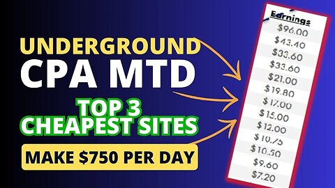 (UNDERGROUND Strategy) CPA Marketing Tutorial, MAKE $750 Per Day, Ways To Make Money Online