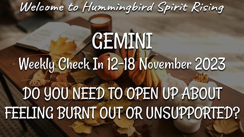 GEMINI Check In 12-18 Nov 2023 - DO YOU NEED TO OPEN UP ABOUT FEELING BURNT OUT OR UNSUPPORTED?