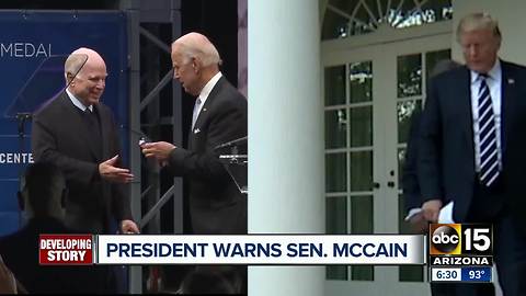 Trump warns Arizona Senator John McCain