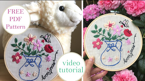 Wild Flowers - free PDF pattern - #embroidery tutorial for beginners | Bonjour Embroidery