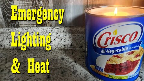Emergency Light & Heat with Crisco or Lard ~ Emergency Survival Preparedness