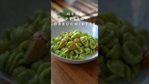 Intuitive Cooking: Herb Pesto Orecchiette #shorts #cooking #food #asmr #lunch #chef