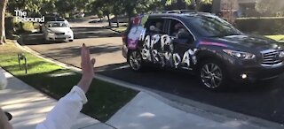 Drive-by birthday for 100-year-old woman