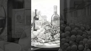 WINE AND CHEESE Grayscale Coloring Book