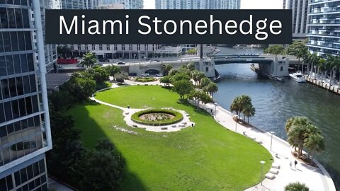 The Miami Circle at the Mouth of The Miami River 4k video