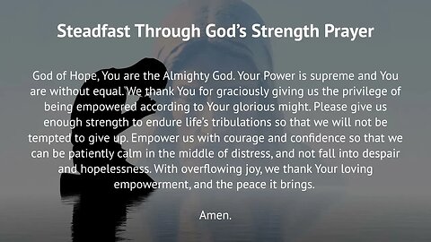 Steadfast Through God’s Strength Prayer (Prayer for Perseverance)