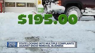 State looking into multiple complaints against snow removal business