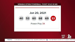 Winning $730M Powerball ticket sold in MD