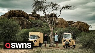 Four British uni pals drive 6,000km across Africa in two TUK-TUKS