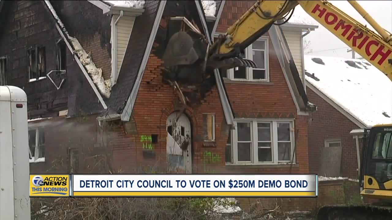 Detroit City Council to vote on $250M demo bond