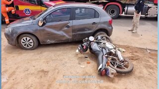 Acidente na BR-116: 3 Pessoas, entre Elas, 1 Grávida ferida após batida entre Carro e Moto.