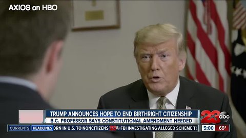 Trump announces hope to end birthright citizenship