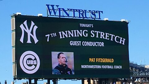 Northwestern University Coach Pat Fitzgerald at the Chicago Cubs game 5/6/2017