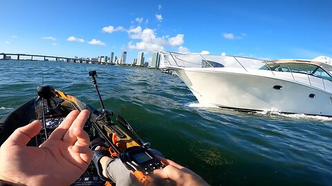 HE NEVER SAW ME BIG BOAT COMING STRAIGHT AT KAYAKER