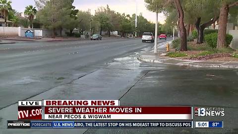 Storm causes flooding, tree fire in Las Vegas