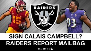 Raiders Rumors Mailbag: Sign Calais Campbell & Mike Williams In NFL Free Agency? Draft Drake London?