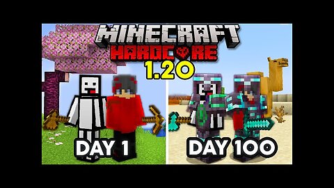 We Survived 100 days In 1.20 TRAILS & TALES UPDATE in Hardcore Minecraft....