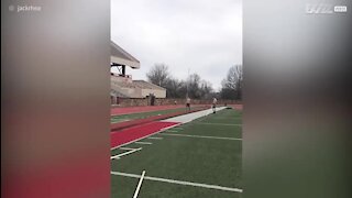 High jump fail injures athlete