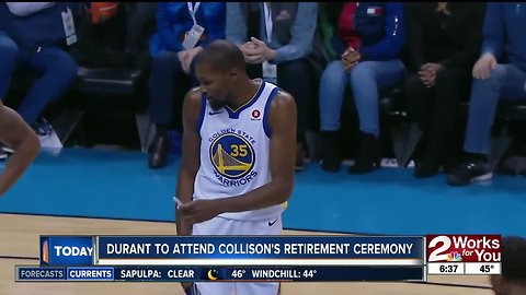 Durant to attend Nick Collison's retirement ceremony
