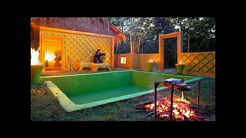 Woman living Off Grid Builds The Most Amazing Swimming Pool Survival Shelter!