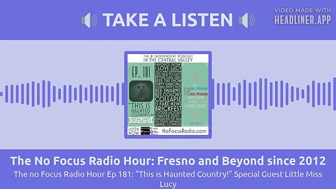 The No Focus Radio Hour: Fresno and Beyond since 2012 - The no Focus Radio Hour Ep 181: "This is...