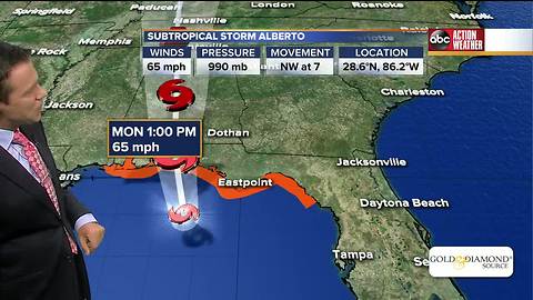 Subtropical Storm Alberto approaching Florida panhandle