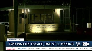 Two inmates escape, one still missing