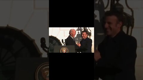 Biden's Awkard 42-second Handshake with Macron