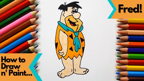 How to draw and paint Fred Flintstone from The Flintstones