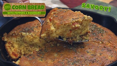 Savory Cornbread with Bell Peppers and Rosemary
