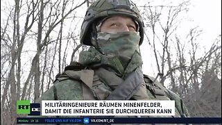 Russische Militäringenieure schaffen geschützte Wege für die Infanterie