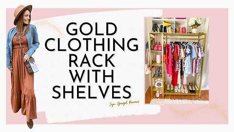 Gold clothing rack with shelves review