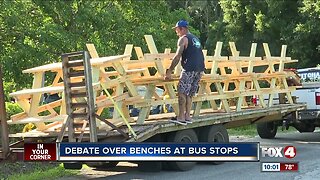 Debate over benches at bus stops