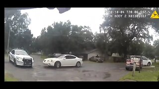 Body cam Footage Florida man crashed into Police Car graphic content