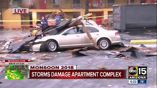 Storm damages apartment complex