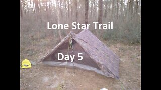 Lone Star Hiking Trail thru-hike, detailed 5/6+1, mile 71.1 - 83.55