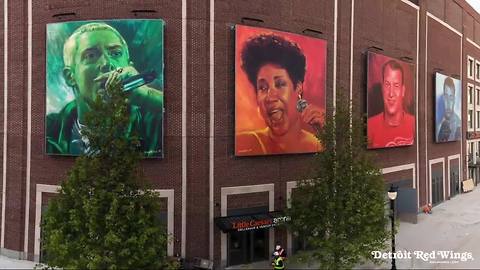 Little Caesars Arena pays tribute to Gordie Howe, Joe Louis, Detroit icons in murals