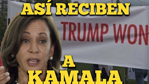 Recibieron a Harris con pancartas con consignas “Kamala, Trump ganó” o “en Guatemala somos Pro-vida”