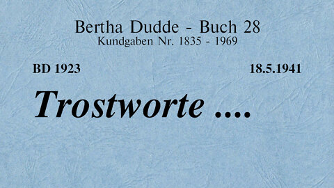 BD 1923 - TROSTWORTE ....