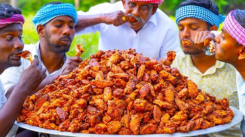 SPICY CHICKEN WINGS | Hot Sweet Chicken Recipe Cooking In Village | Spicy Honey Chicken Wings Fry