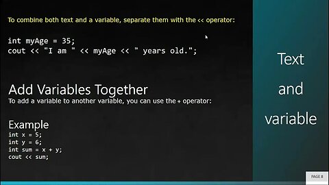 Basics of programming using C++ in Arabic (Variables)