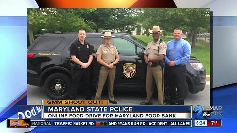 Maryland State Police collecting food for the Maryland Food Bank