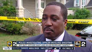 Off-duty officer shoots and kills burglar, police investigating