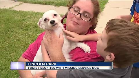 Lincoln Park woman reunited with lost service dogLincoln Park woman reunited with lost service dog