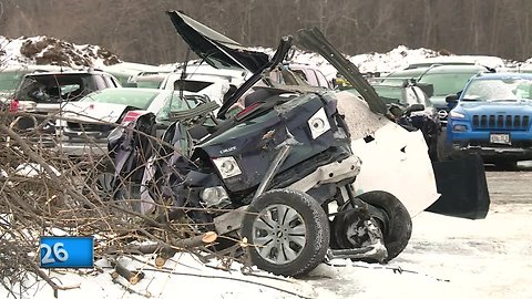 Cars impounded after massive pileup crash