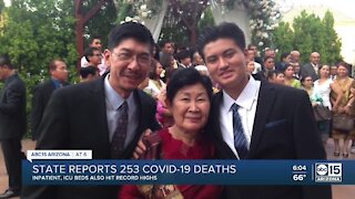 Arizona reports 253 COVID-19 deaths